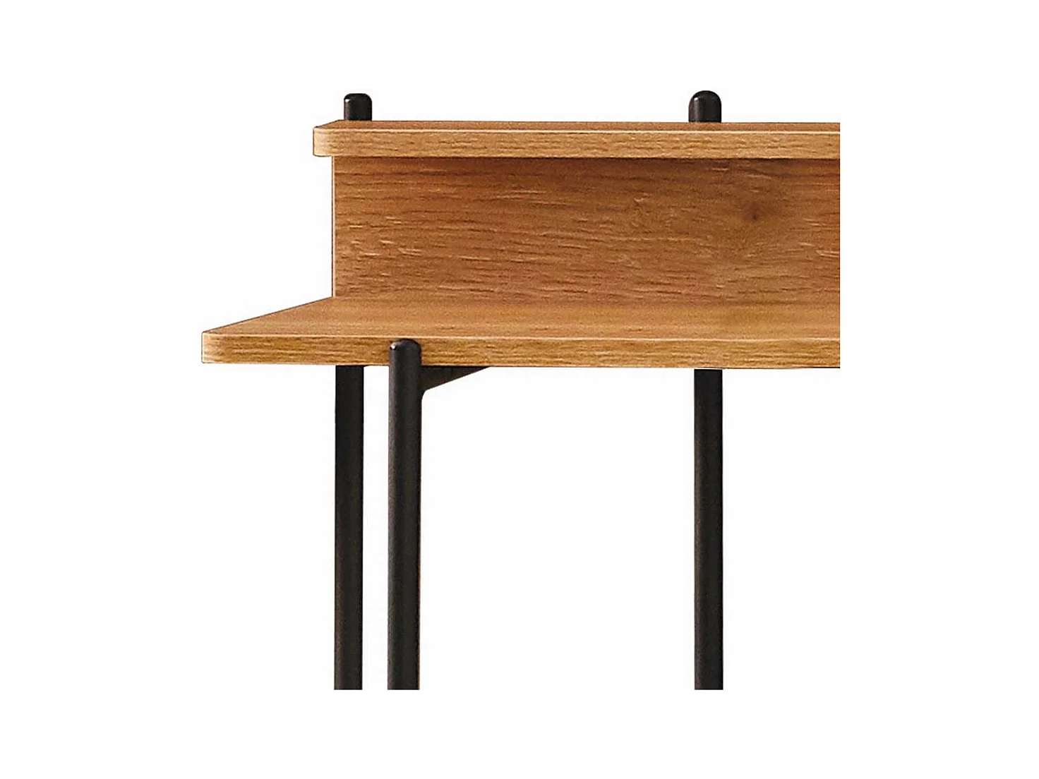 Designschreibtisch in Akaziefarben und Schwarz 120 cm breit