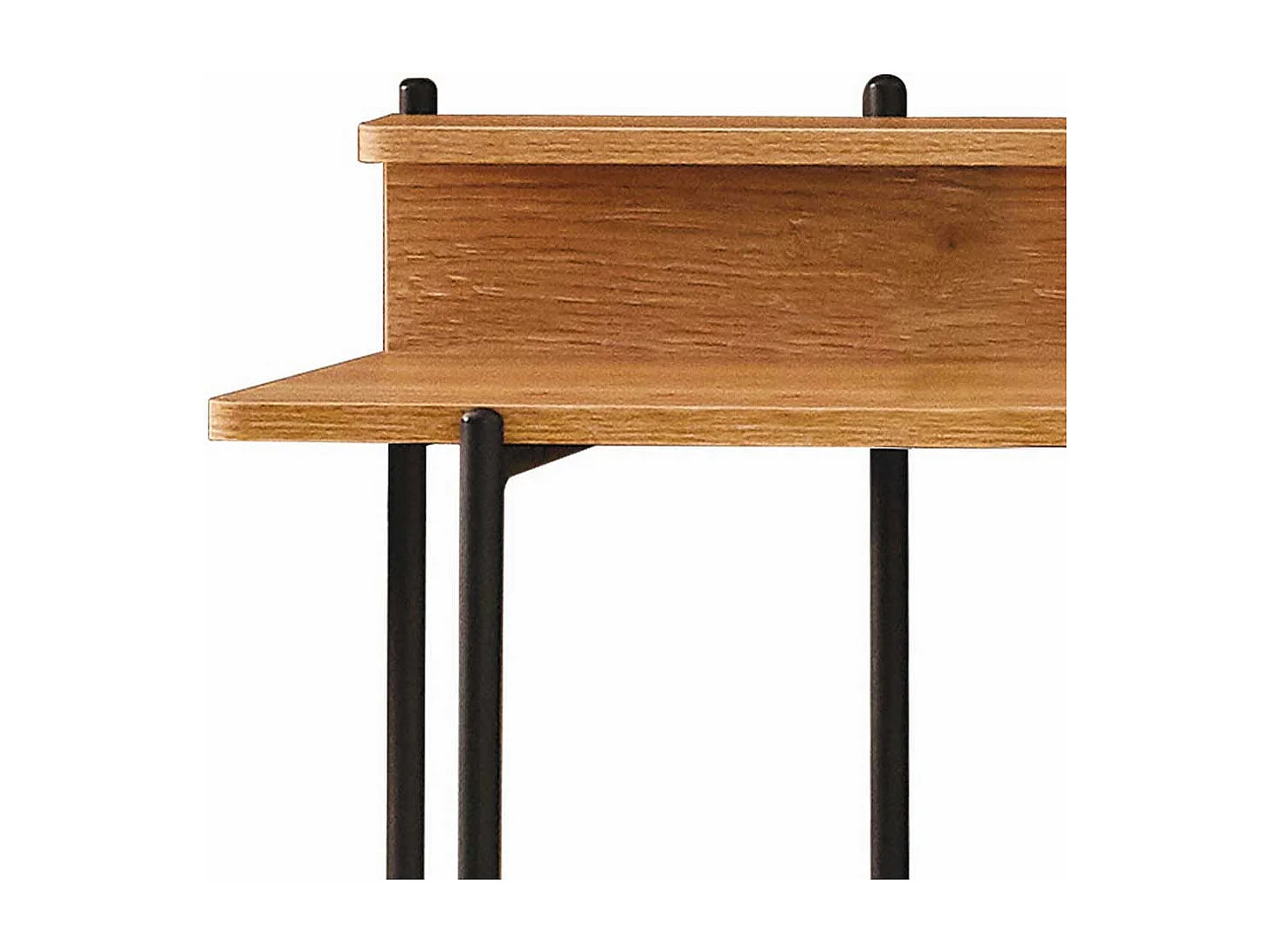 Designschreibtisch in Akaziefarben und Schwarz 120 cm breit