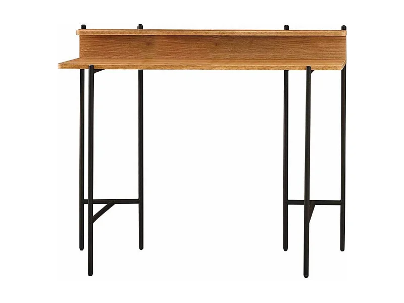 Designschreibtisch in Akaziefarben und Schwarz 120 cm breit