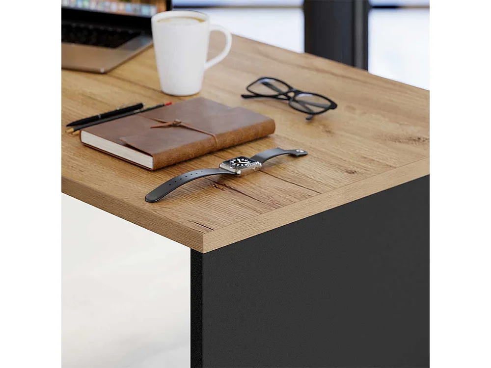 Home Office Schreibtisch mit Rollcontainer Knieraumblende (zweiteilig)