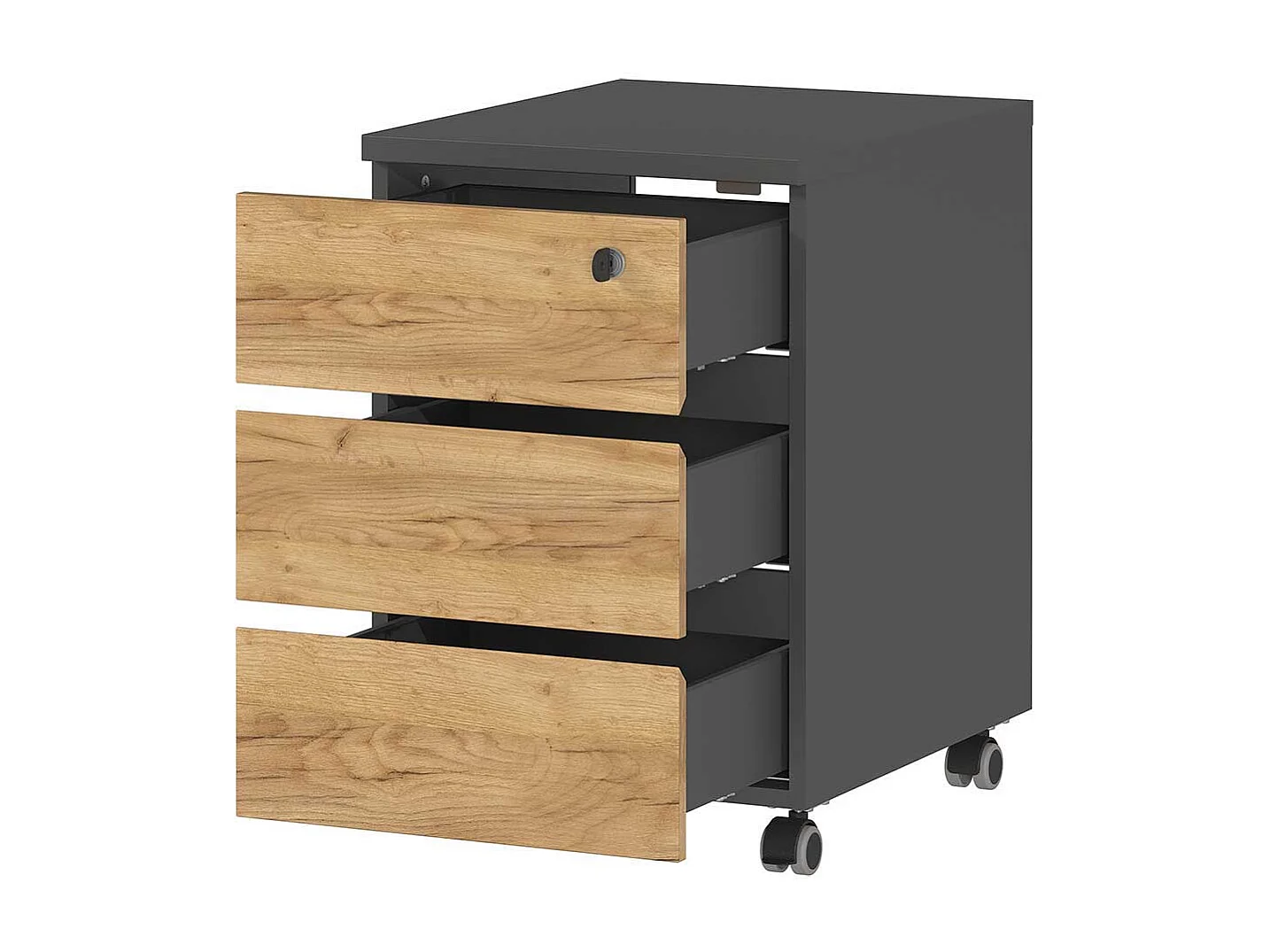 Home Office Schreibtisch mit Rollcontainer Knieraumblende (zweiteilig)