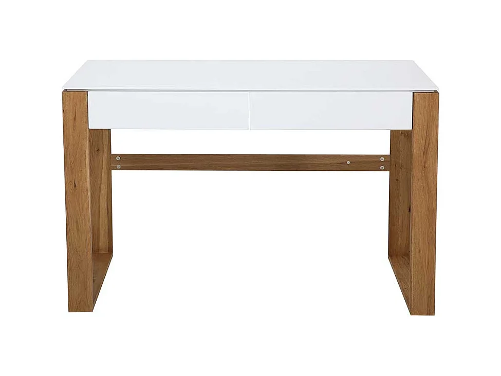 Jugendschreibtisch in Weiß und Eichefarben 120 cm breit