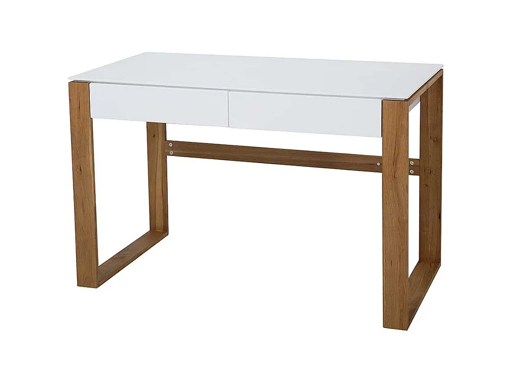 Jugendschreibtisch in Weiß und Eichefarben 120 cm breit