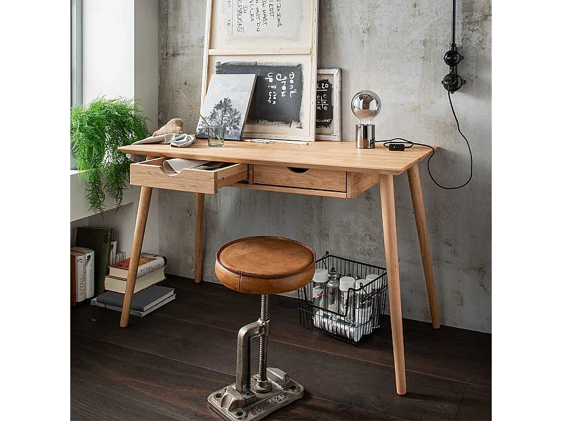 Laptopschreibtisch aus Eiche Massivholz Skandi Design