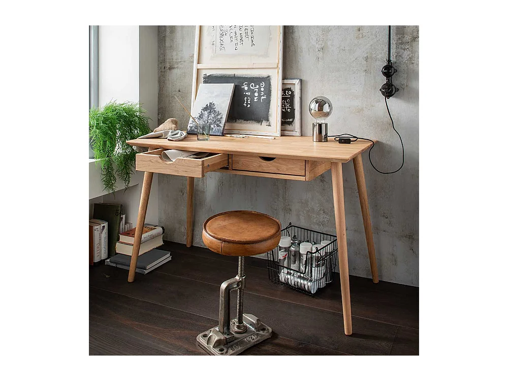 Laptopschreibtisch aus Eiche Massivholz Skandi Design