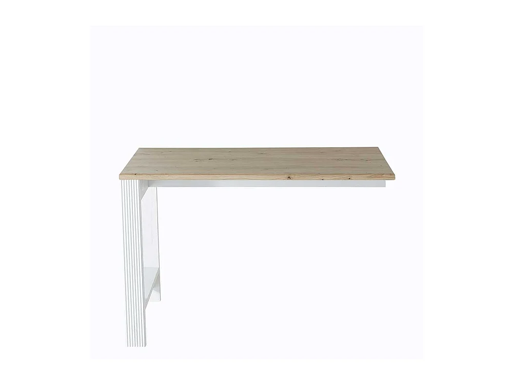 Schreibtisch Winkelform in Weiß Eichefarben