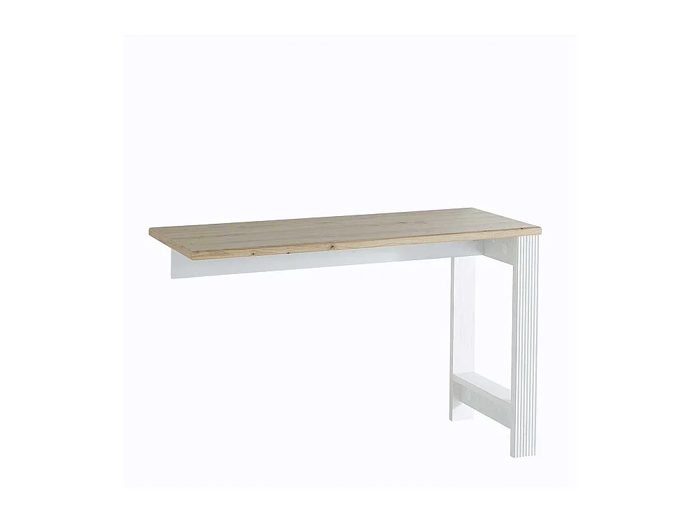 Schreibtisch Winkelform in Weiß Eichefarben