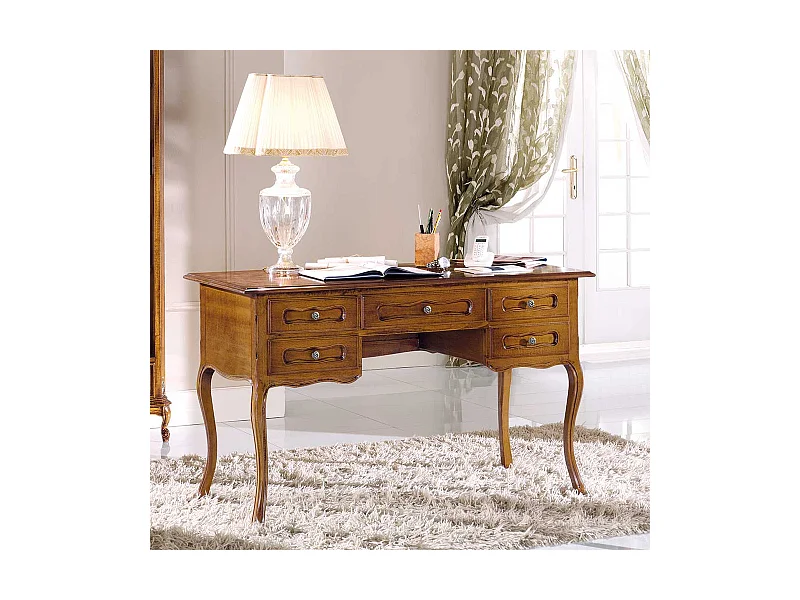 Italienischer Design Schreibtisch in Nussbaumfarben 130 cm breit