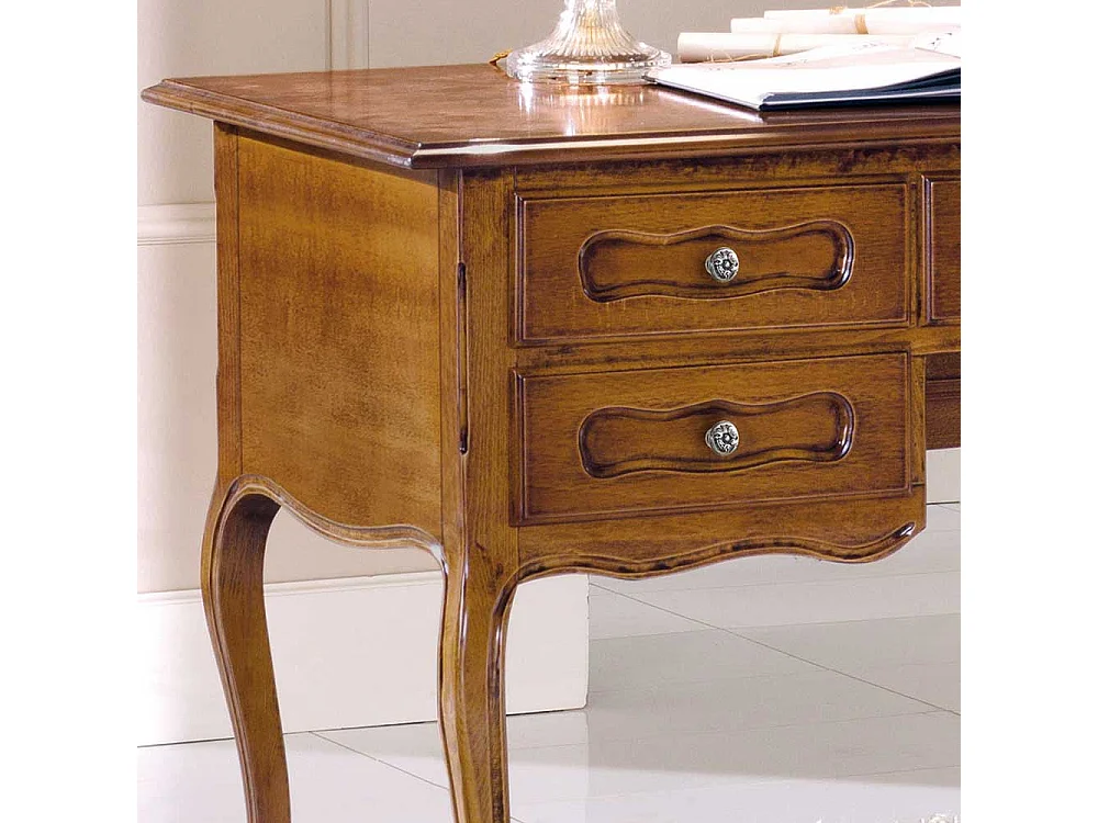 Italienischer Design Schreibtisch in Nussbaumfarben 130 cm breit