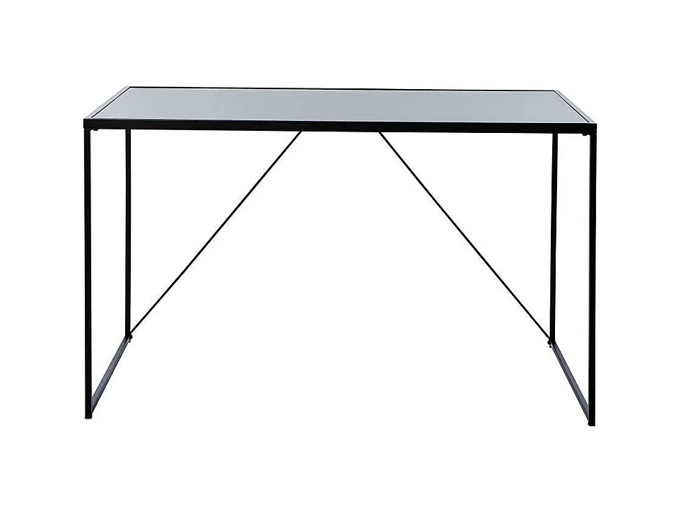 Schreibtisch Konsoltisch mit Glasplatte und Bügelgestell