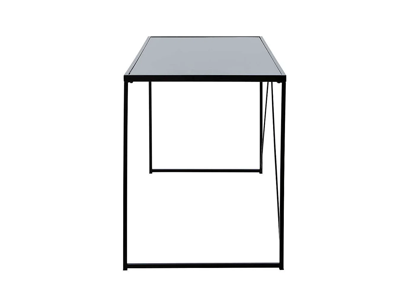 Schreibtisch Konsoltisch mit Glasplatte und Bügelgestell