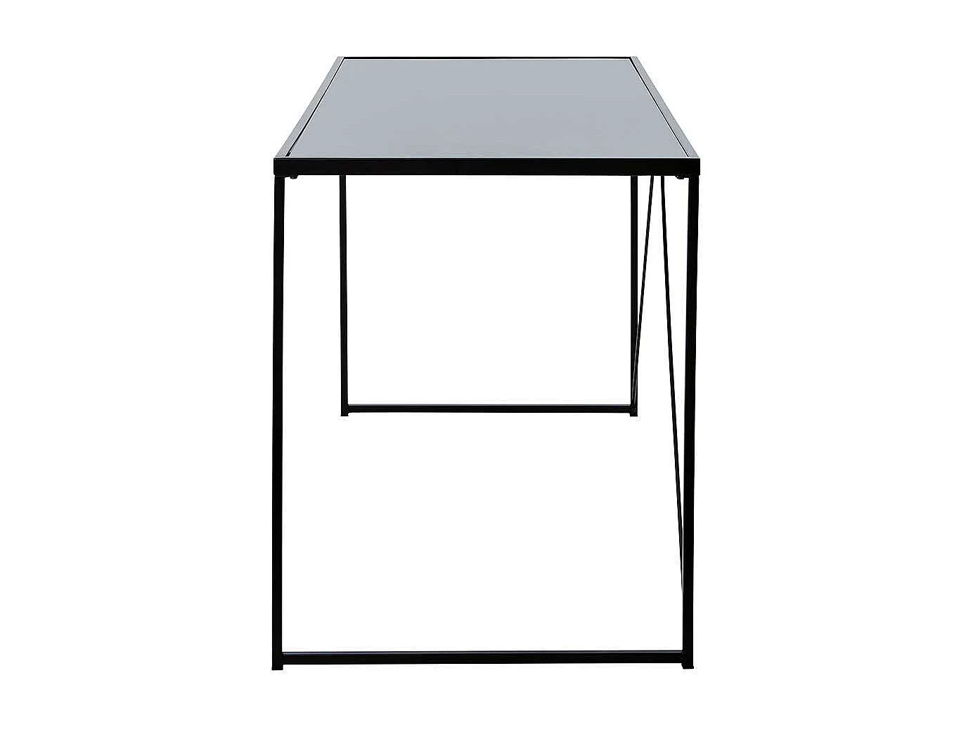 Schreibtisch Konsoltisch mit Glasplatte und Bügelgestell