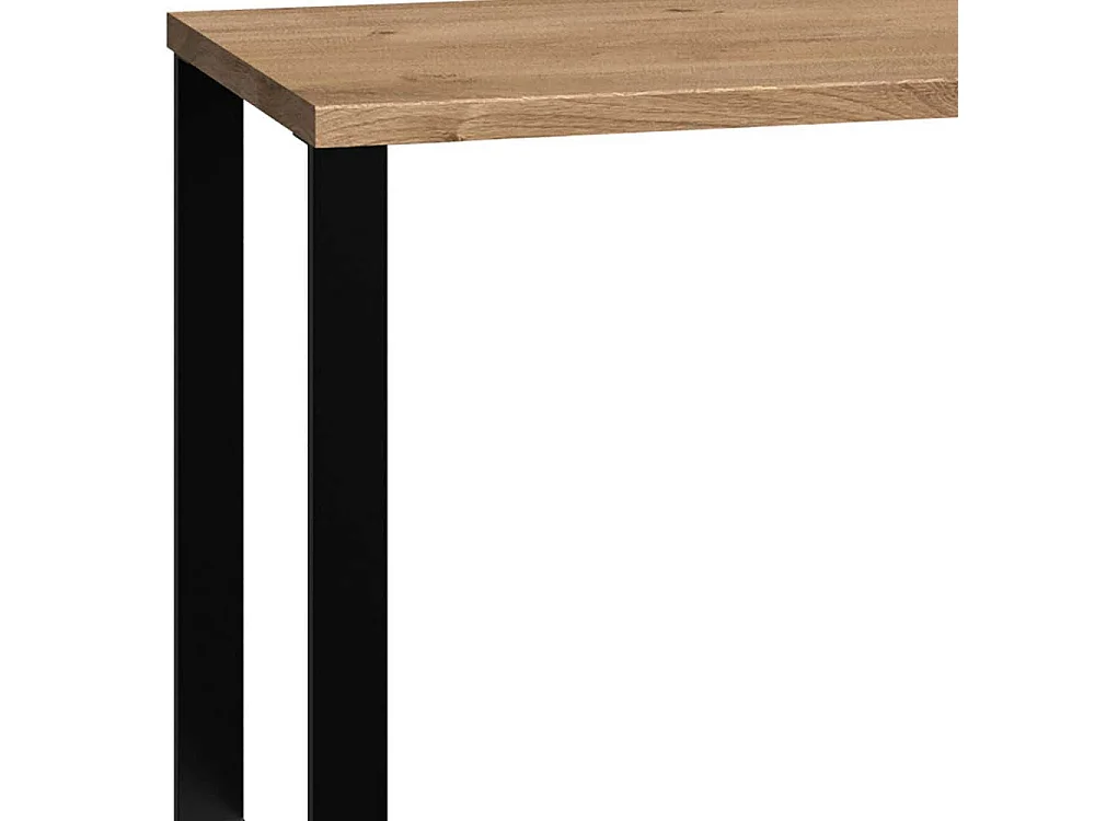 Laptopschreibtisch in Plankeneiche Holzoptik Bügelgestell aus Metall