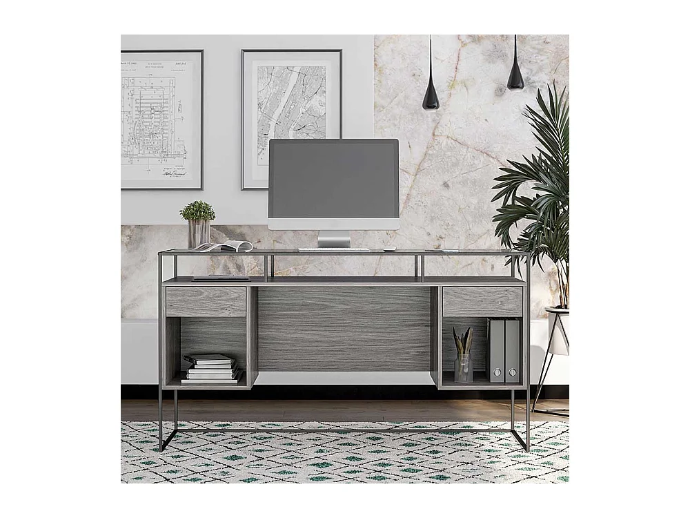 Schuelerschreibtisch in modernem Design Seitenregalen