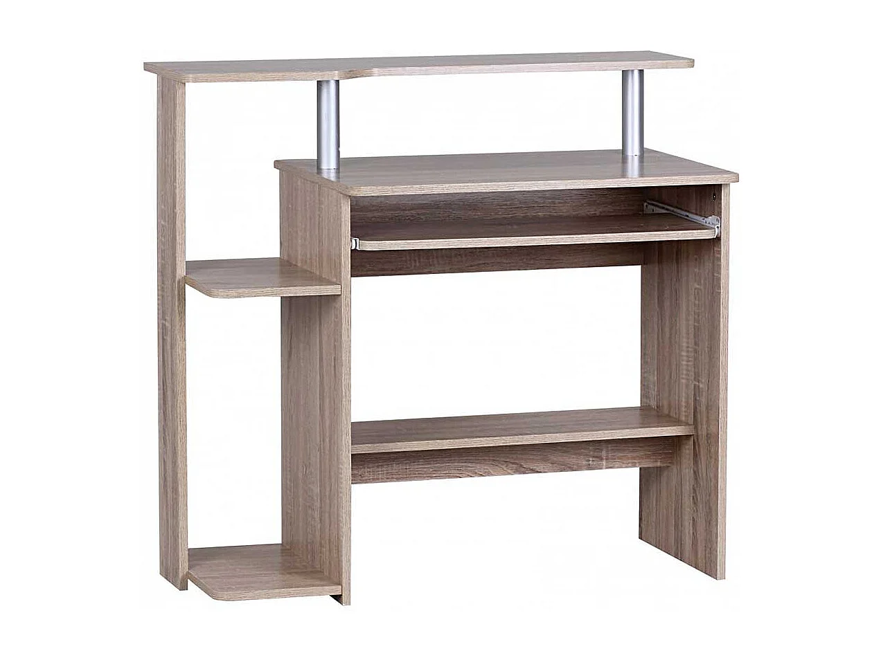 Schreibtisch mit Towerfach Bildschirmaufsatz