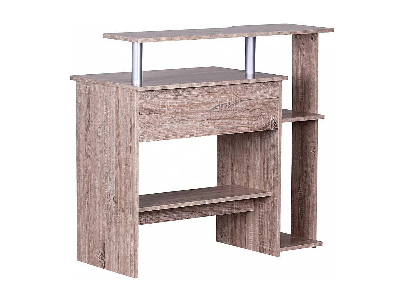 Schreibtisch mit Towerfach Bildschirmaufsatz