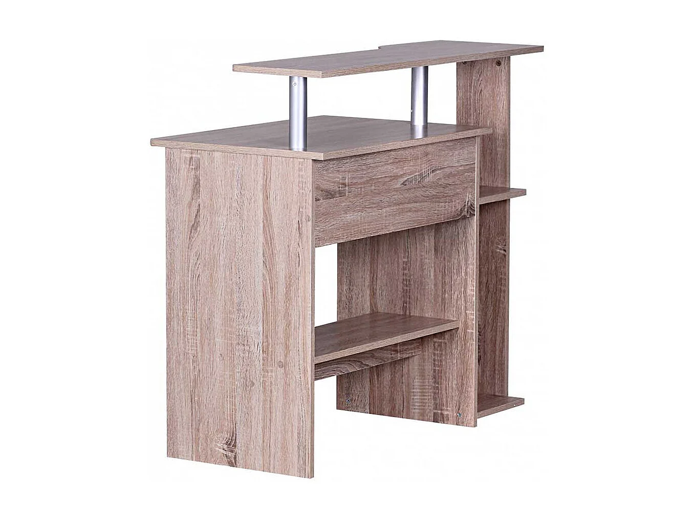 Schreibtisch mit Towerfach Bildschirmaufsatz