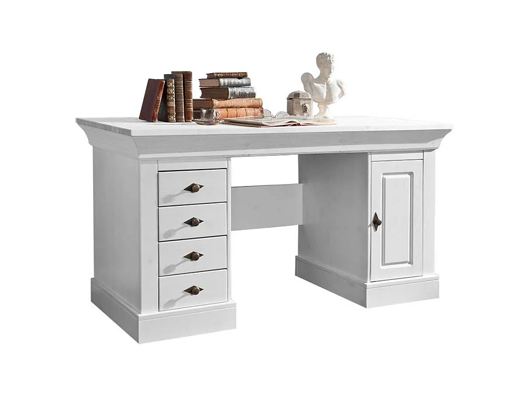 Computer Schreibtisch in Weiß skandinavischer Landhausstil