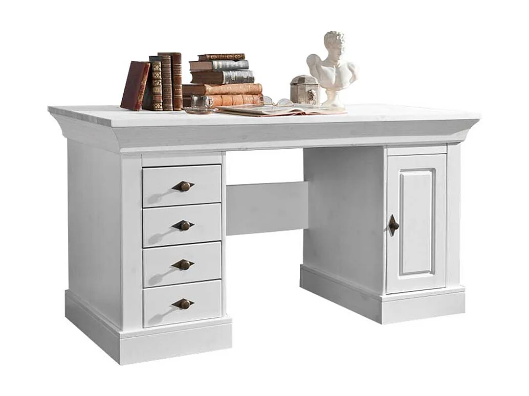 Computer Schreibtisch in Weiß skandinavischer Landhausstil