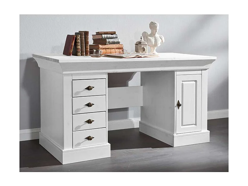 Computer Schreibtisch in Weiß skandinavischer Landhausstil