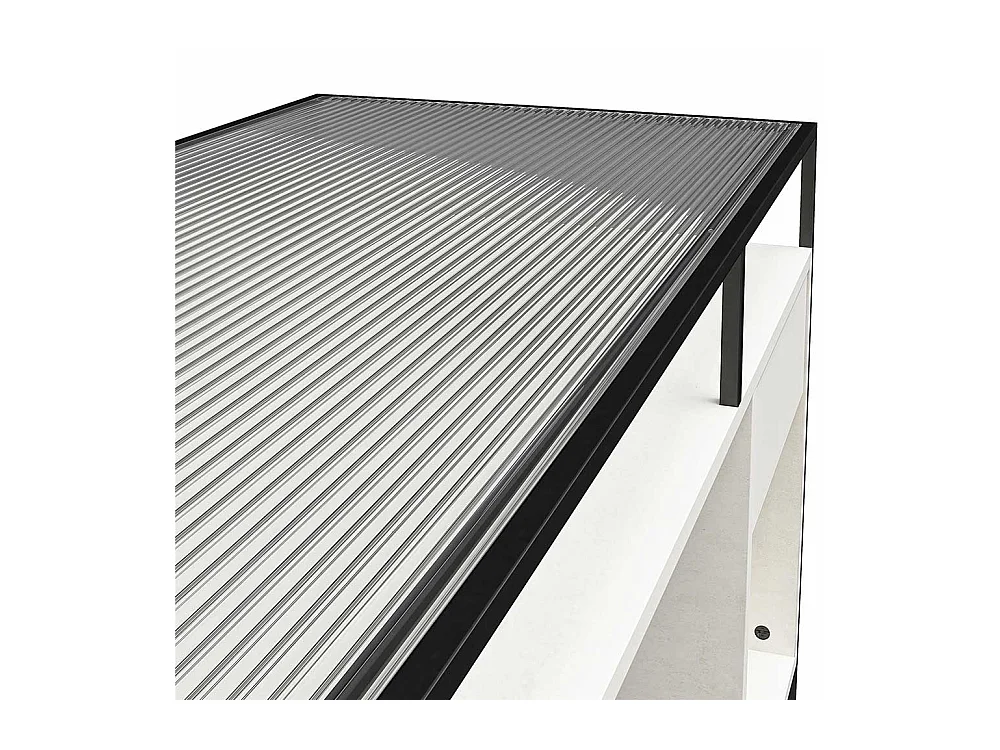 Schreibtisch mit Seitenregalen in Lichtgrau und Schwarz Strukturglasplatte