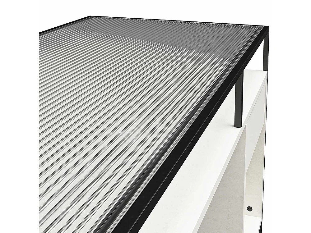 Schreibtisch mit Seitenregalen in Lichtgrau und Schwarz Strukturglasplatte