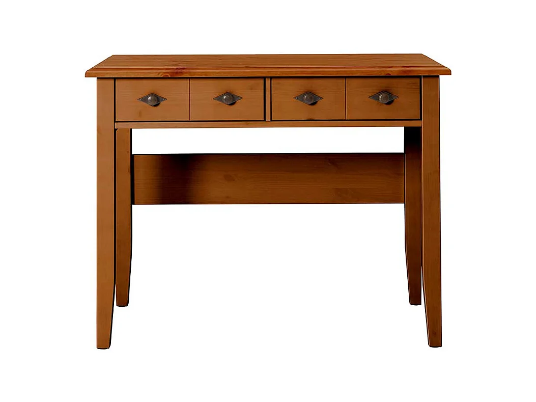 Home Office Tisch Kiefer in Bernsteinfarben Landhausstil