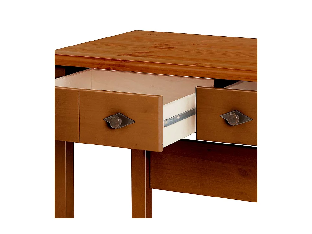 Home Office Tisch Kiefer in Bernsteinfarben Landhausstil