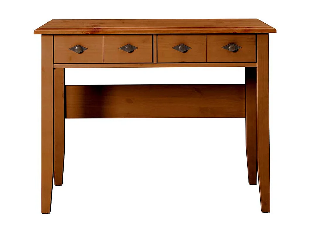 Home Office Tisch Kiefer in Bernsteinfarben Landhausstil