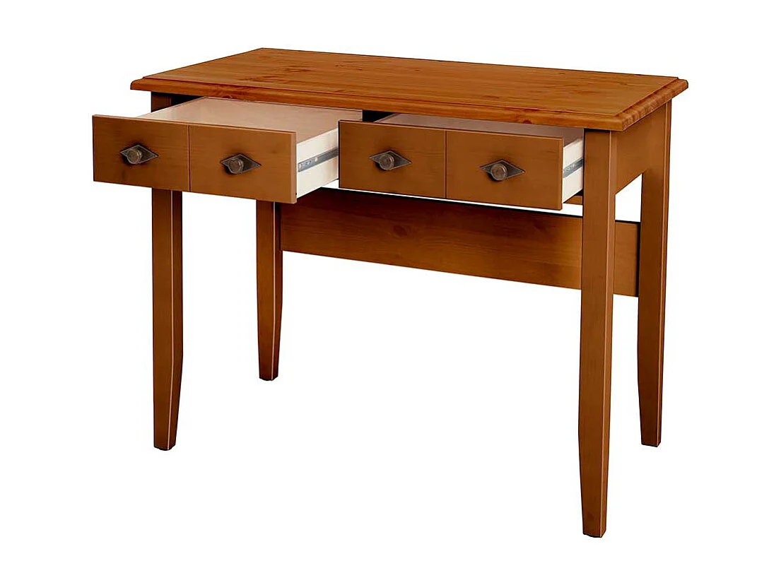 Home Office Tisch Kiefer in Bernsteinfarben Landhausstil