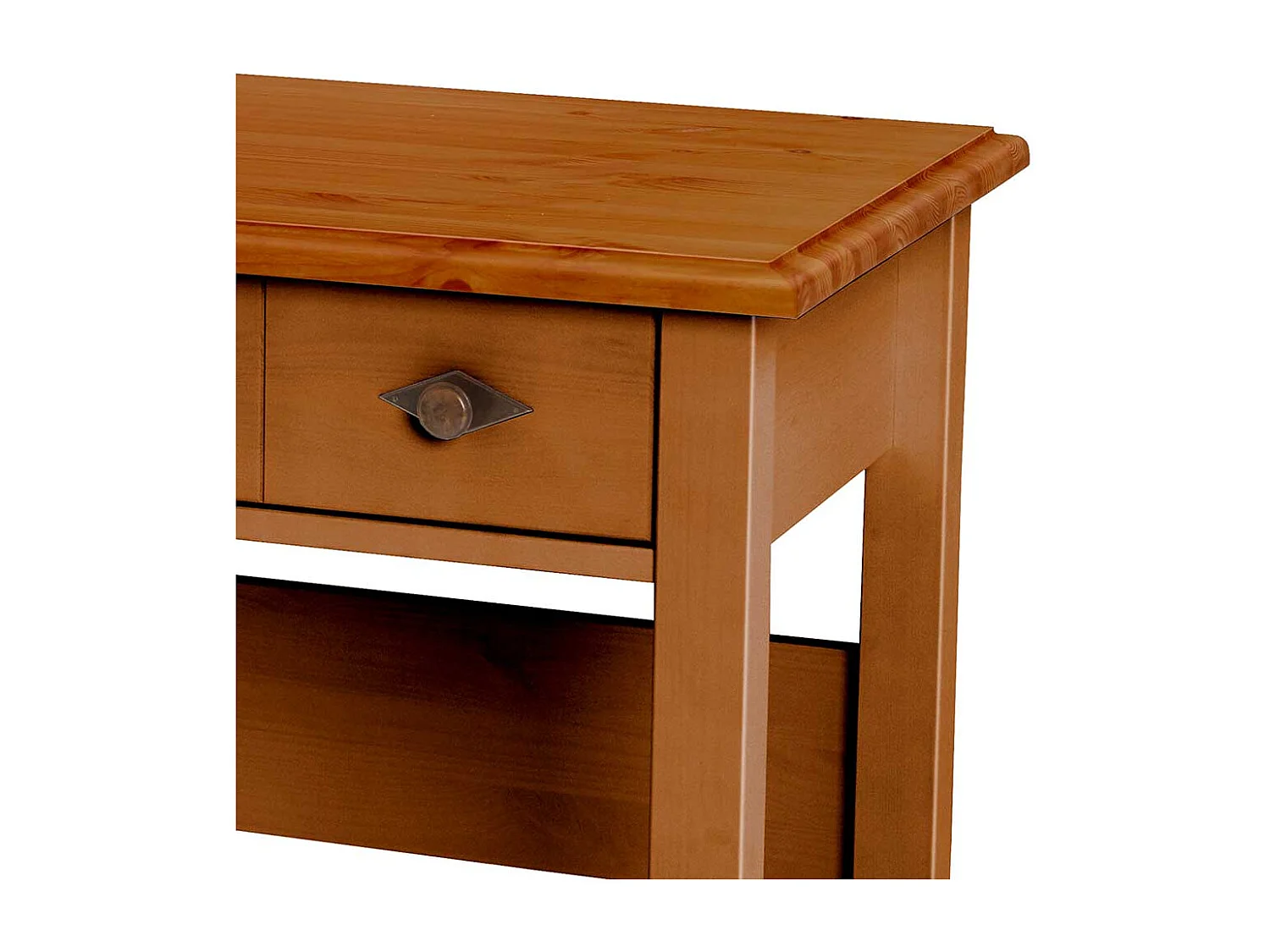 Home Office Tisch Kiefer in Bernsteinfarben Landhausstil