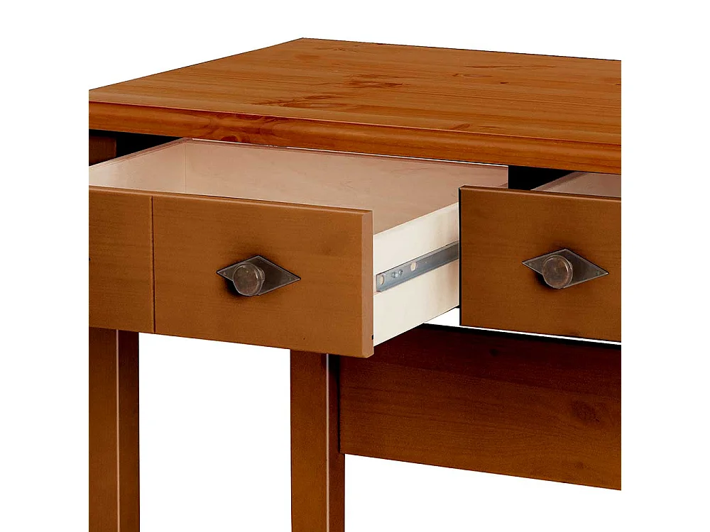 Home Office Tisch Kiefer in Bernsteinfarben Landhausstil