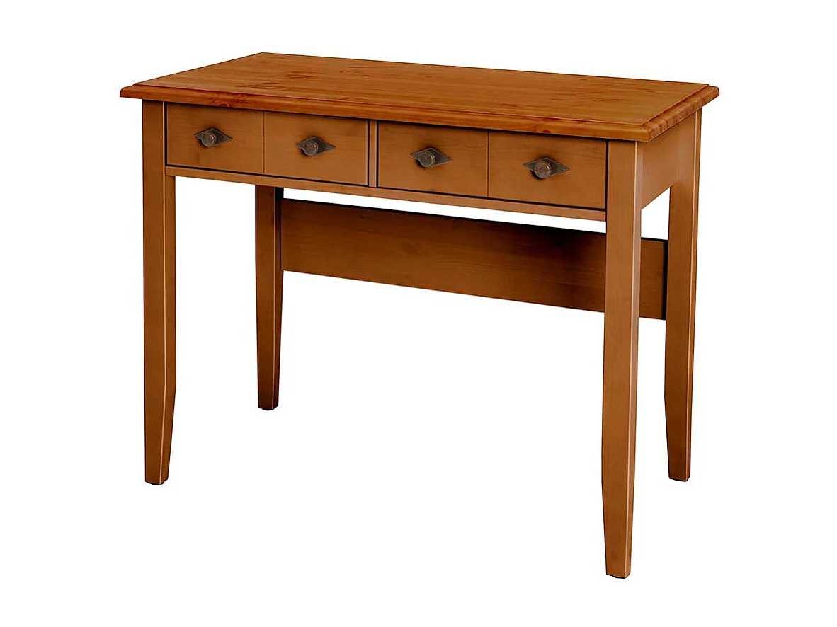 Home Office Tisch Kiefer in Bernsteinfarben Landhausstil