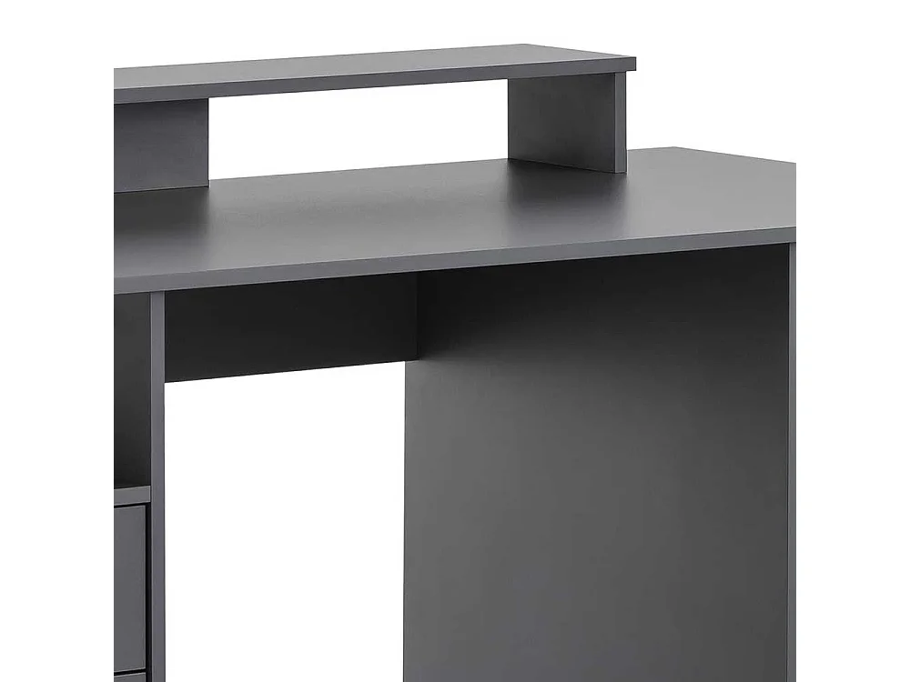 Schreibtisch mit Aufsatz in Anthrazit Tür und Schubladen