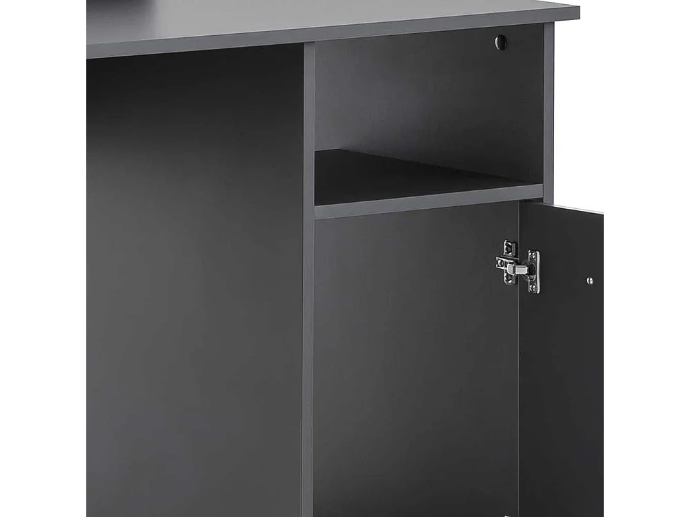 Schreibtisch mit Aufsatz in Anthrazit Tür und Schubladen