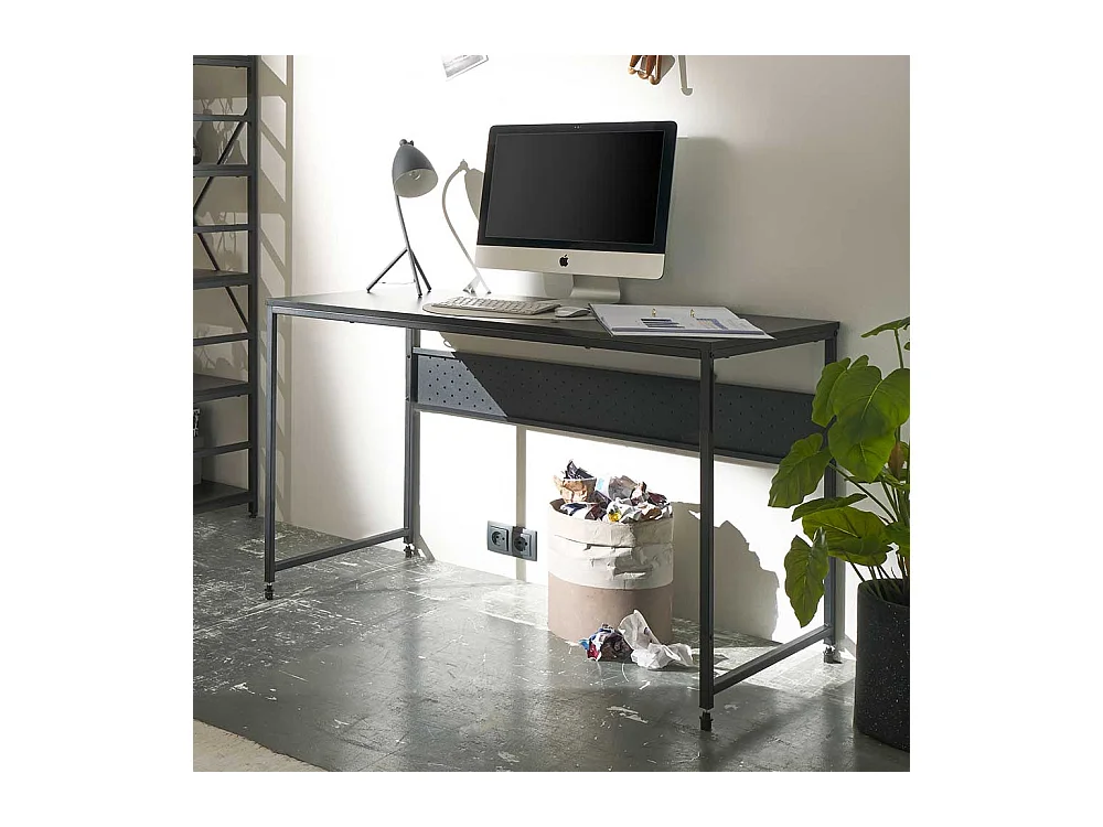 Metallschreibtisch in Schwarz Industry und Loft Stil