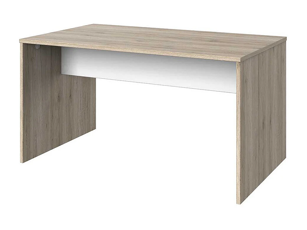 Schreibtisch 140 cm breit in Eiche San Remo und Weiß Made in Germany