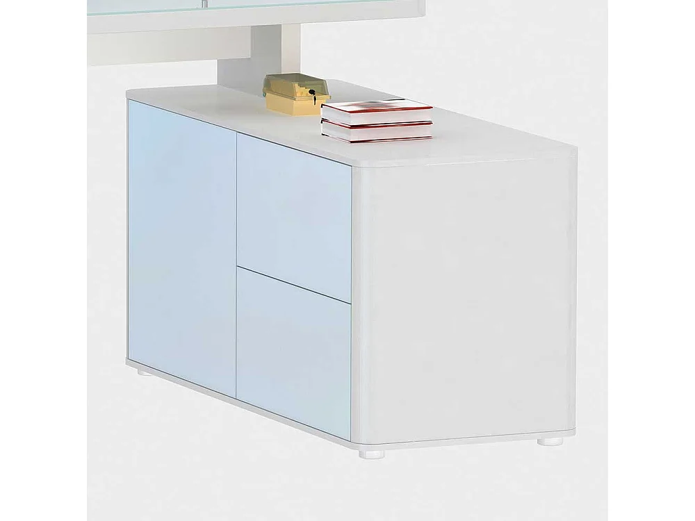 Bürotisch in Weiß Glas modern