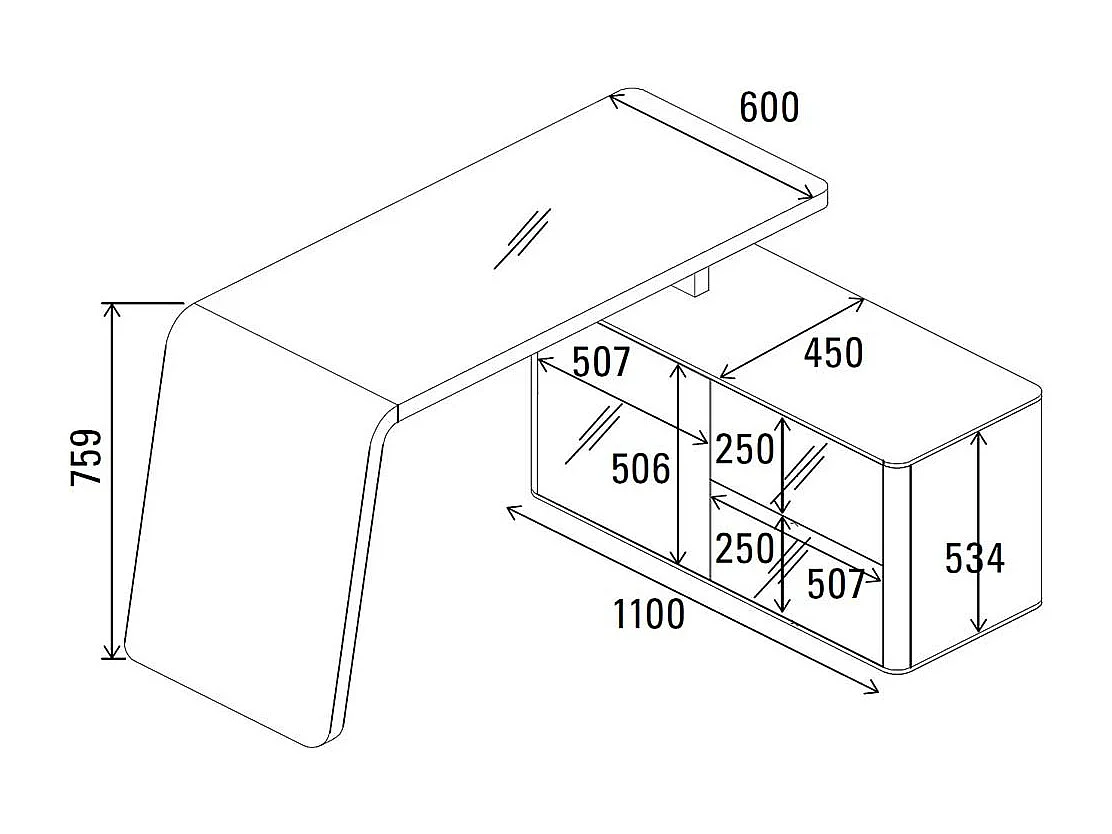 Bürotisch in Weiß Glas modern