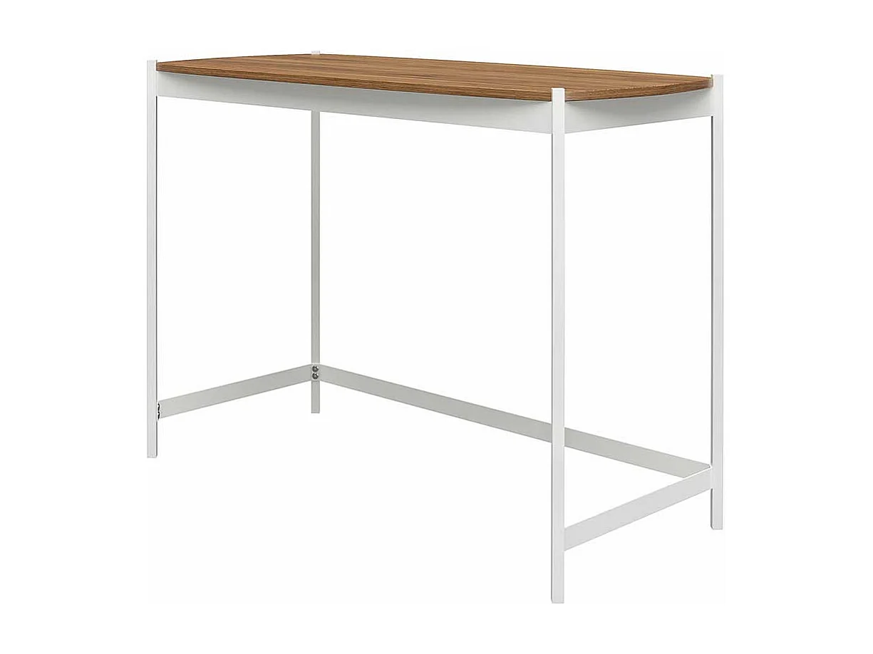 Günstiger Schreibtisch in Walnussfarben und Weiß 107 cm breit