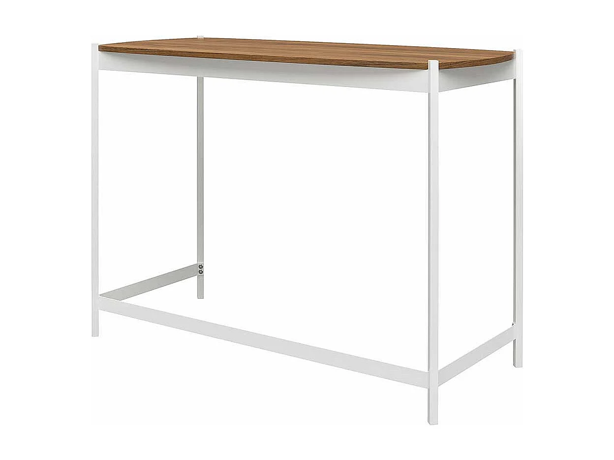 Günstiger Schreibtisch in Walnussfarben und Weiß 107 cm breit