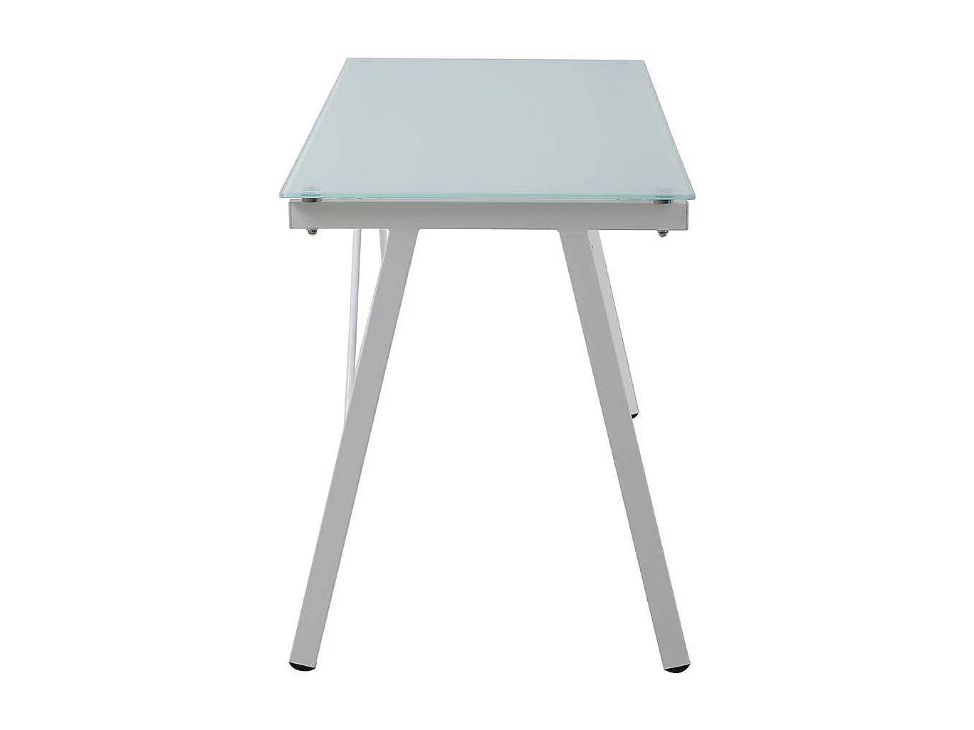 Moderner Schreibtisch mit Glasplatte Metall Vierfußgestell