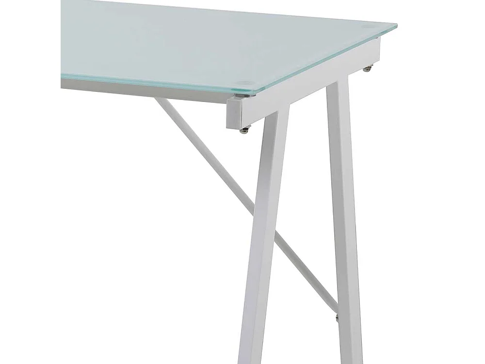 Moderner Schreibtisch mit Glasplatte Metall Vierfußgestell