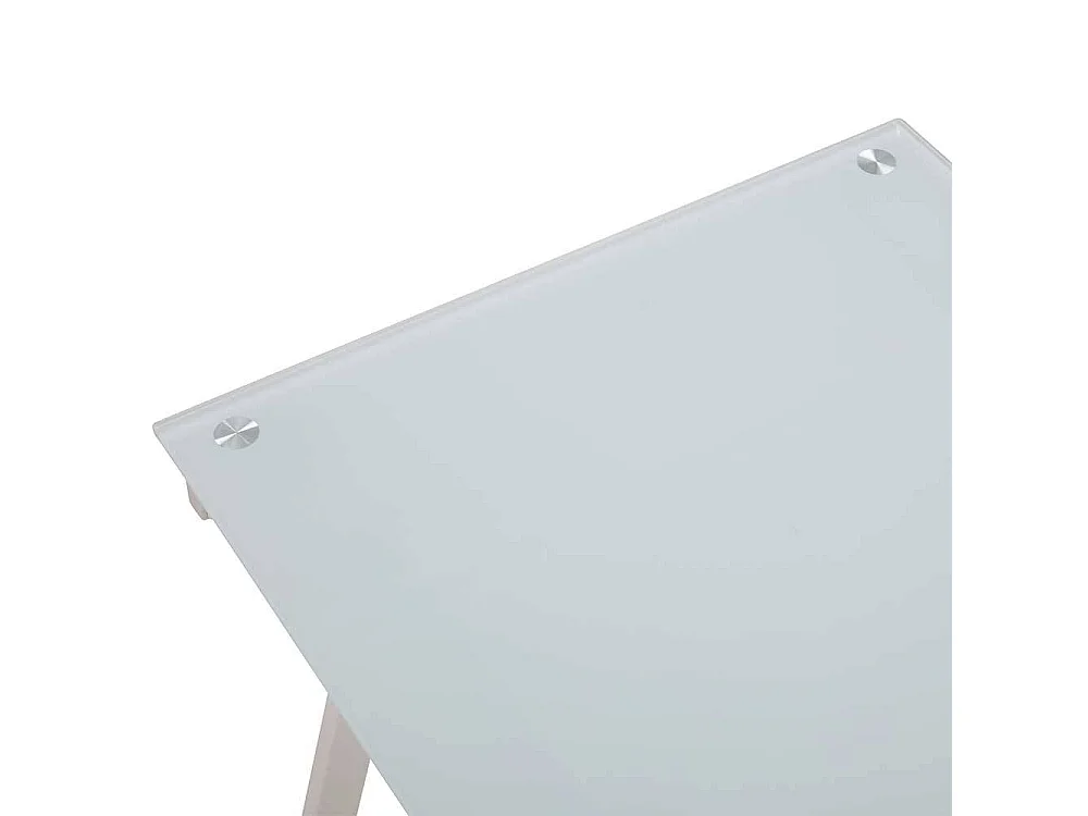 Moderner Schreibtisch mit Glasplatte Metall Vierfußgestell