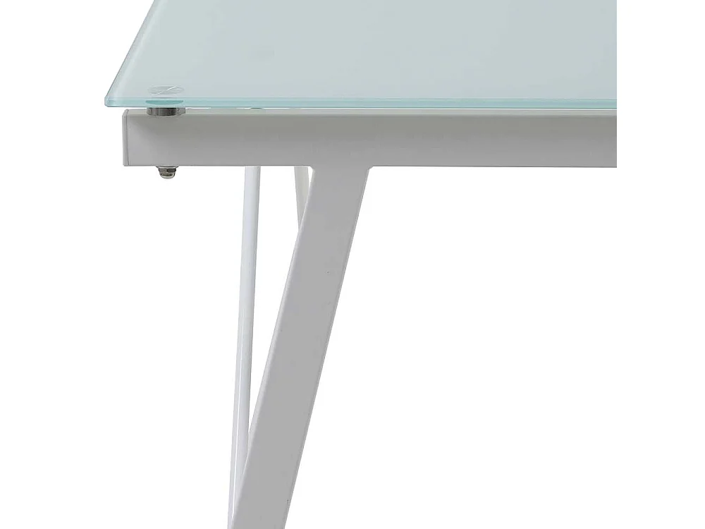 Moderner Schreibtisch mit Glasplatte Metall Vierfußgestell