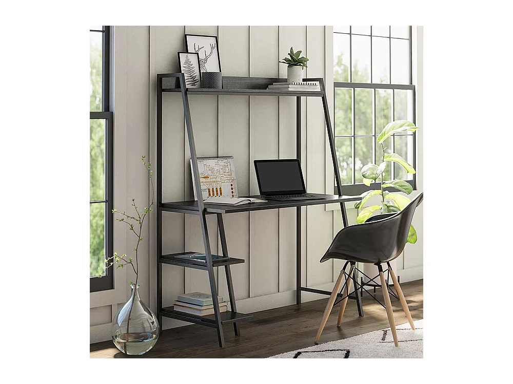 Metallregal Schreibtisch in Schwarz 112 cm breit - 134 cm hoch