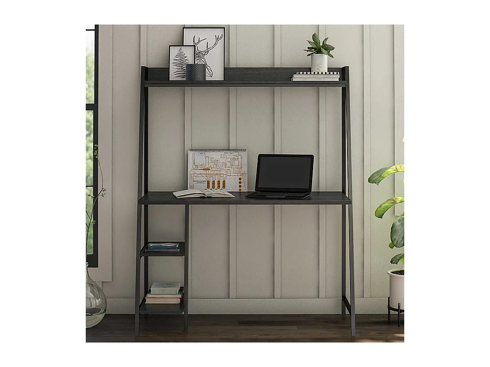 Metallregal Schreibtisch in Schwarz 112 cm breit - 134 cm hoch