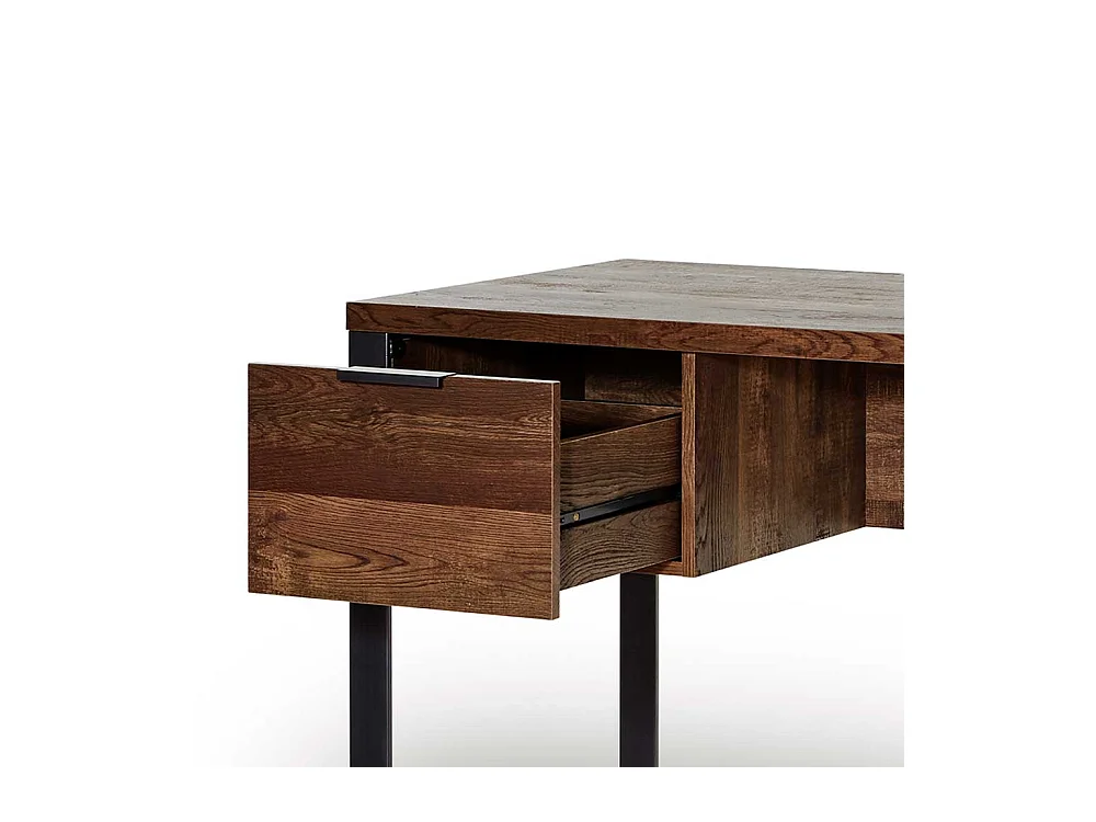 Schreibtisch in Eiche dunkel drei Schubladen