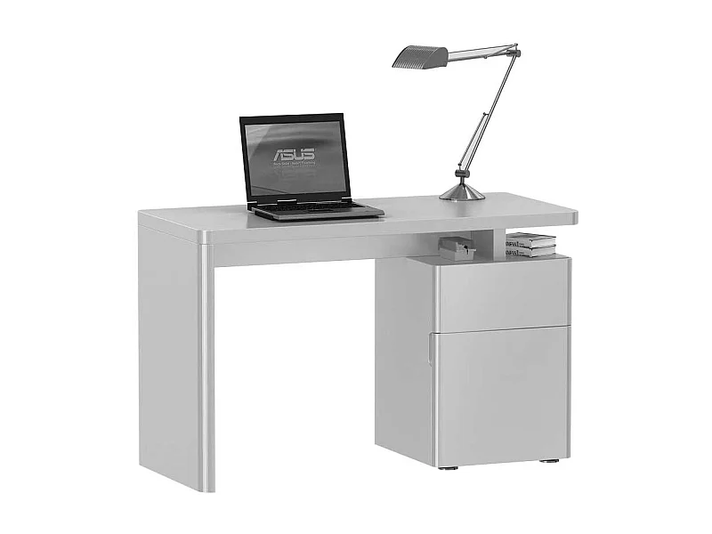 Hochglanz Schreibtisch in Weiß 120 cm breit