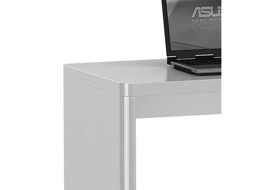 Hochglanz Schreibtisch in Weiß 120 cm breit